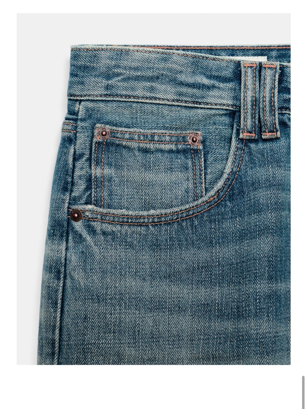 ZARA TRF MID RISE RIPPED DENIM JORTS - Picture 6 of 13